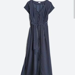 Katie Sturino navy polka dot dress